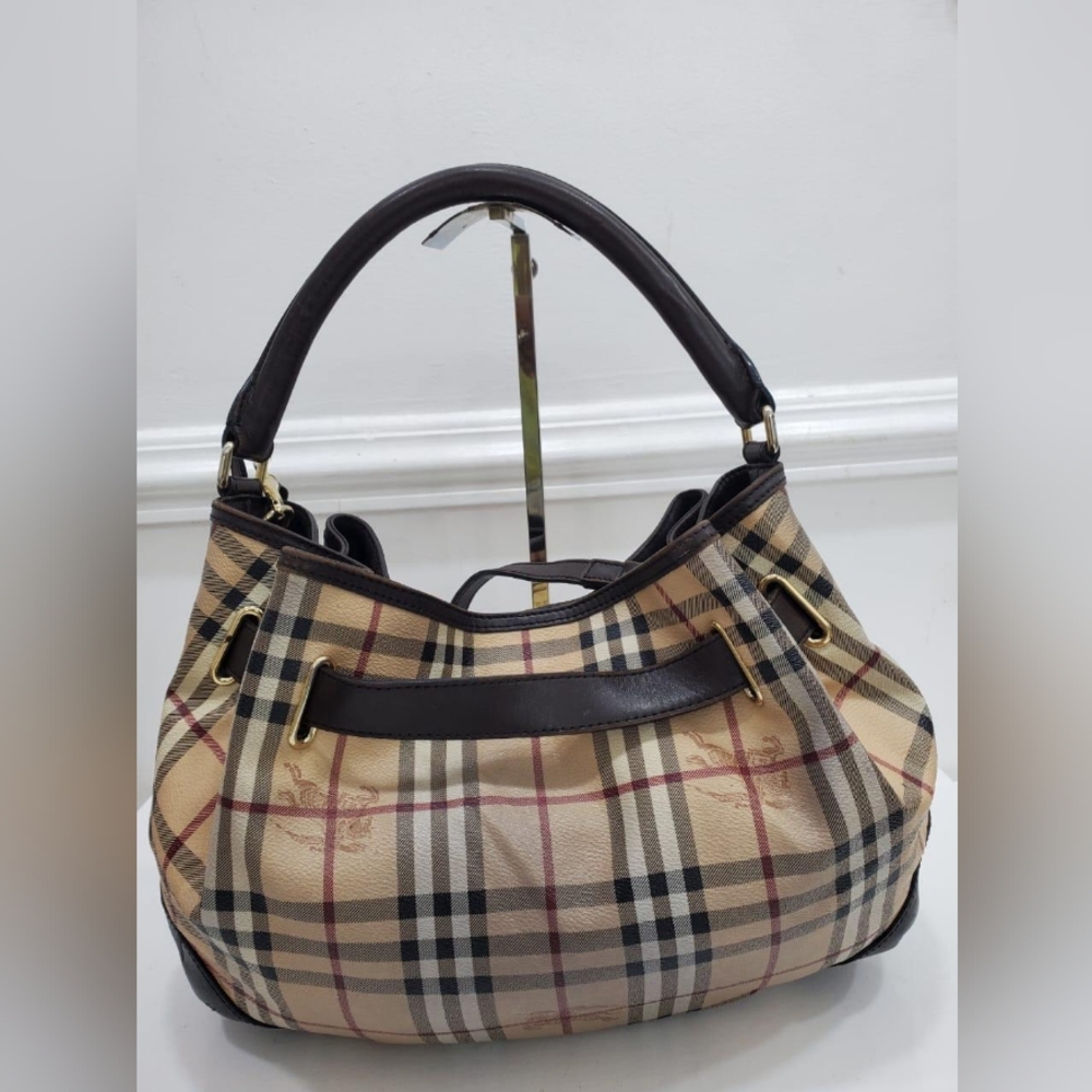 Burberry Beige and Black Check Shoulder Bag - Picture 3 of 12